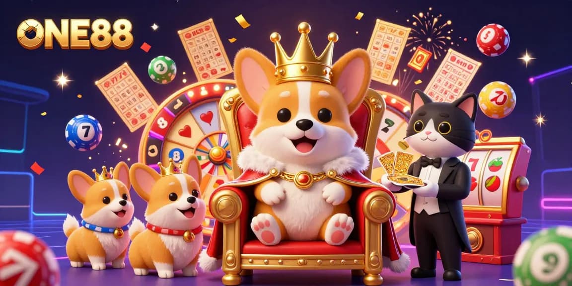 Experience the excitement of winning at ONE88 with vibrant slot reels and enchanting characters.