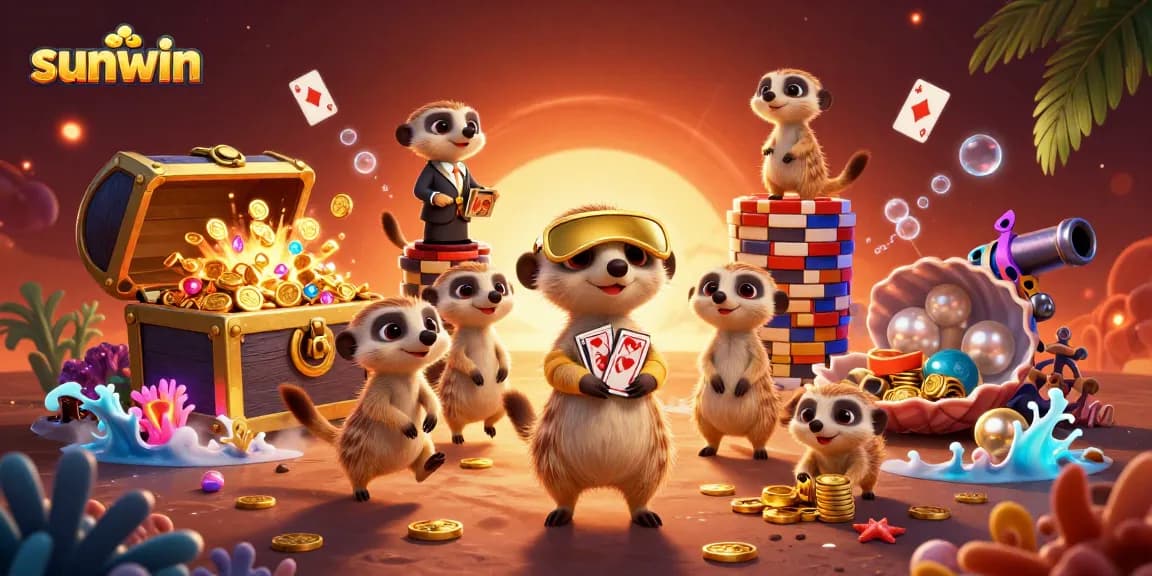 Experience the fun at sunwin with mischievous meerkats running a vibrant casino.