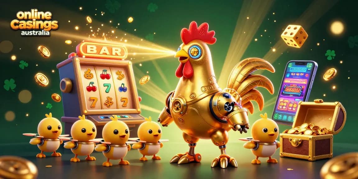 Experience engaging gameplay at online casinos australia with vibrant 3D characters and gambling icons.