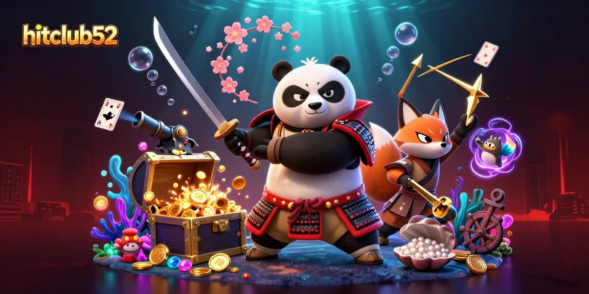 Experience the exciting world of hitclub52 with vibrant gaming action and 3D characters in a dynamic casino scene.