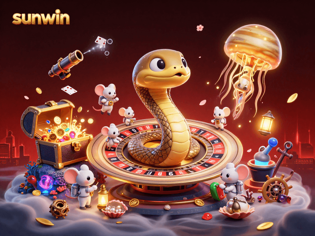 Experience the thrill of winning at sunwin with 3D cosmic casino action and vibrant gambling elements.