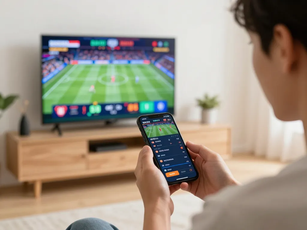 Fun88 mobile sports betting scene with live odds displayed on smartphone and excitement in the air.