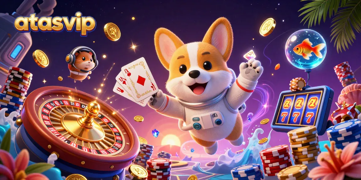 Experience winning with atasvip's exciting online casino featuring vibrant characters and dynamic gaming elements.