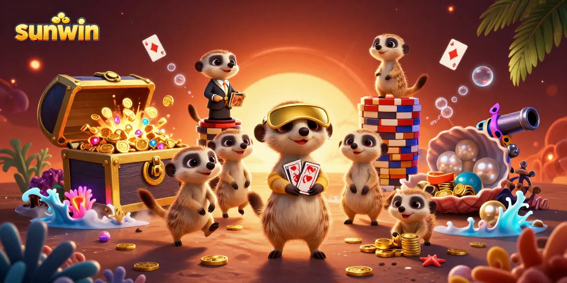 Experience the fun at sunwin with mischievous meerkats running a vibrant casino.