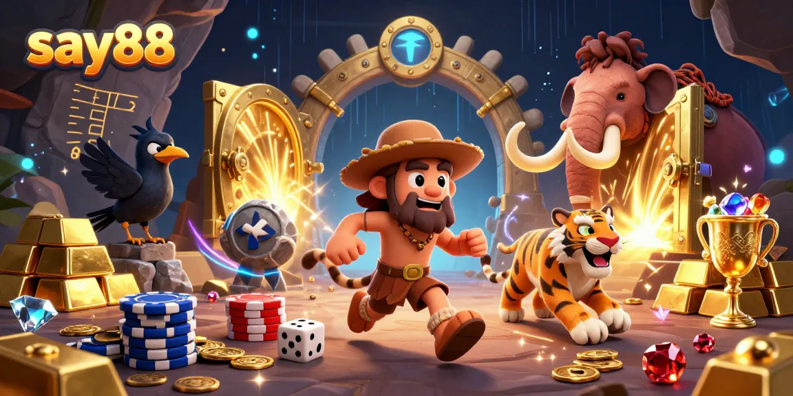 Experience the thrilling casino atmosphere at say88 with vibrant characters and rich gambling elements.