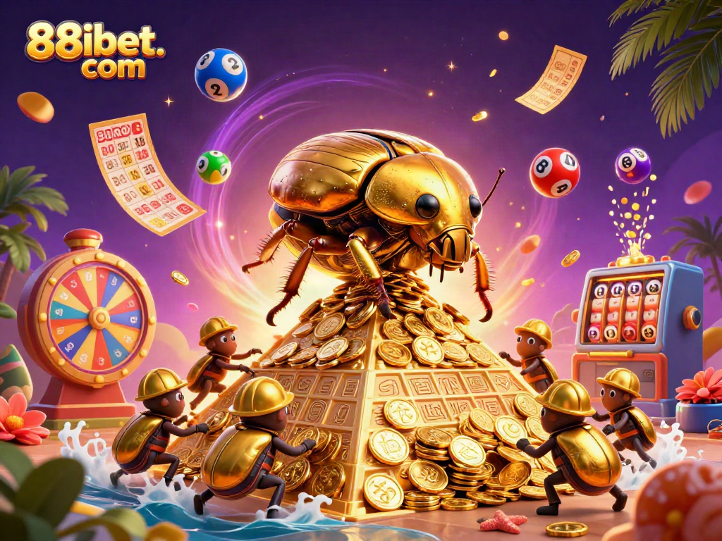 Experience thrilling gaming with 88ibet. com in this vibrant illustration featuring casino elements.