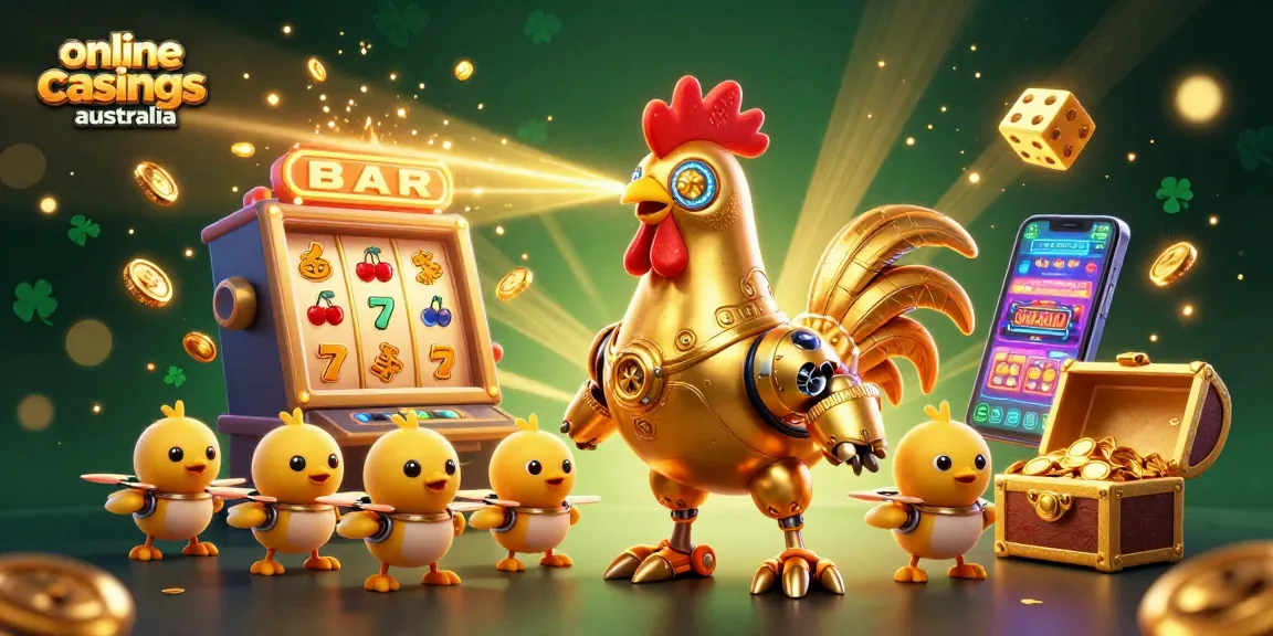 Experience engaging gameplay at online casinos australia with vibrant 3D characters and gambling icons.
