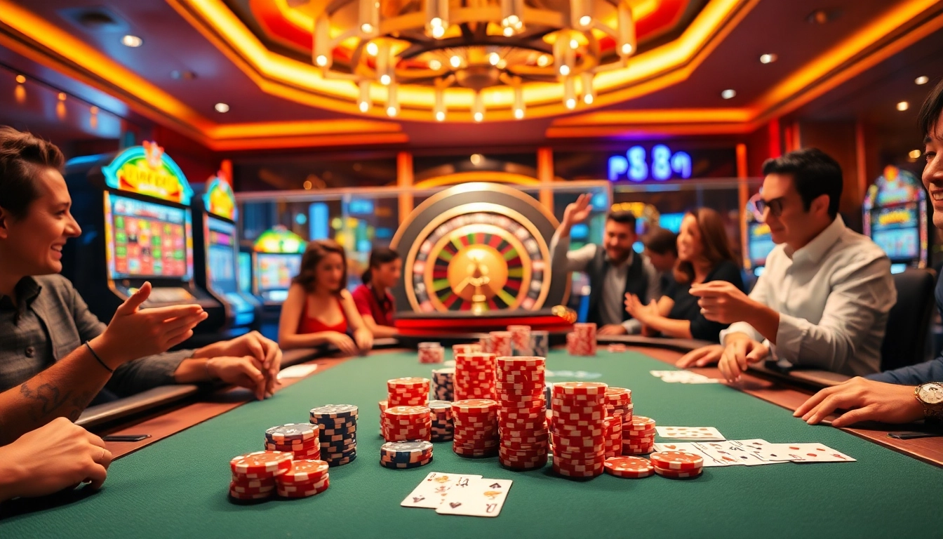 Players are engaged at a poker table while enjoying the thrilling experience of https://gk88.bond/.