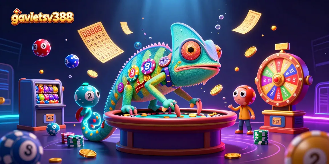 Experience thrilling action at gavietsv388 with vibrant casino-themed 3D illustration.