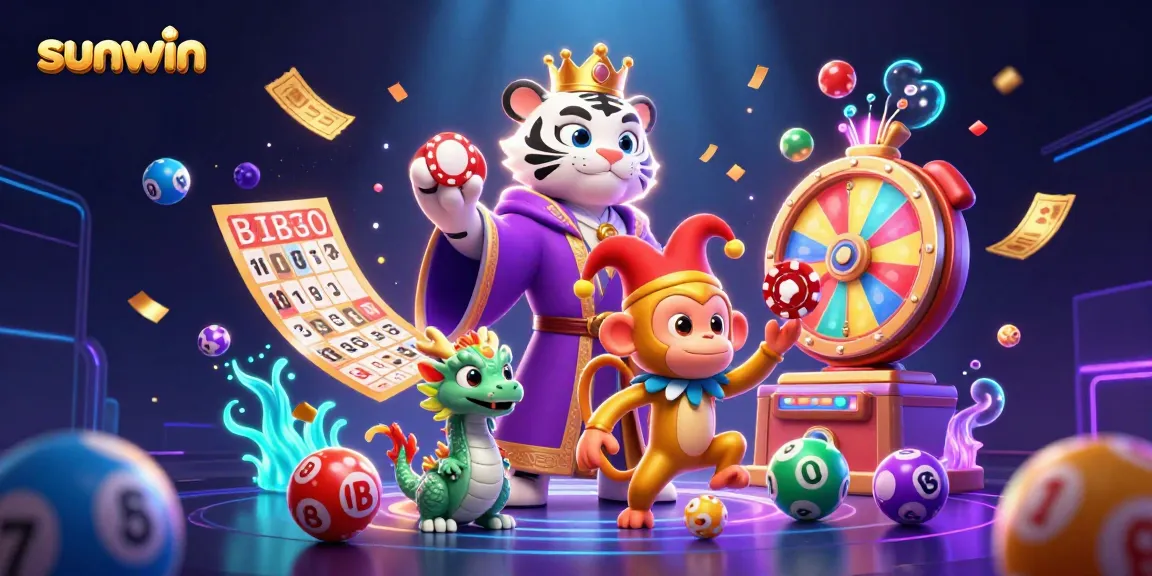 Engage in thrilling gameplay with sunwin's vibrant character scene showcasing gambling fun.