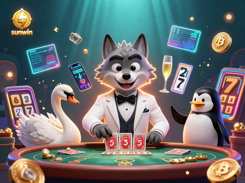 Experience thrilling baccarat with sunwin featuring a debonair wolf, elegant swan, and penguin sommelier.