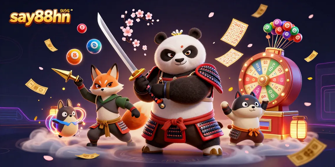 Engage with thrilling games at say88hn, featuring vibrant lottery elements and animated characters.
