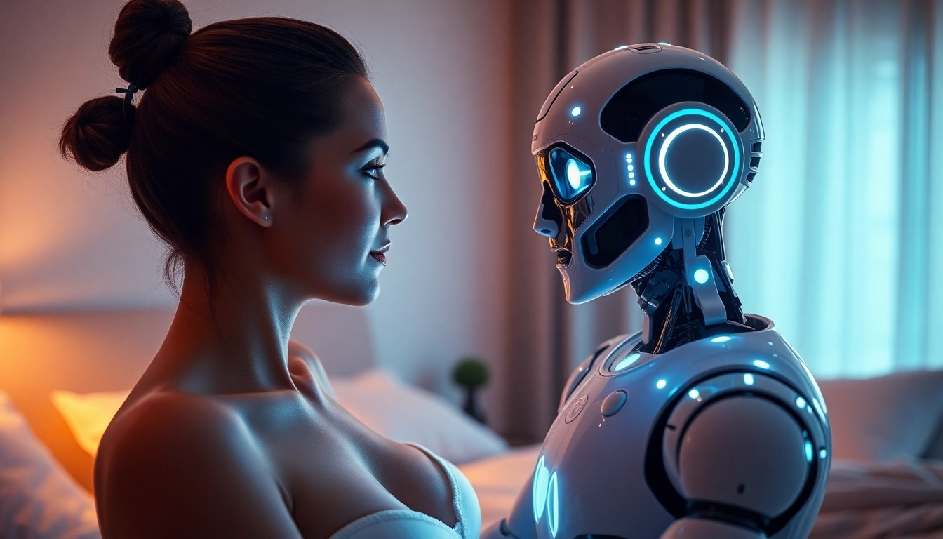 Engaging sex bot interaction in a modern, intimate setting