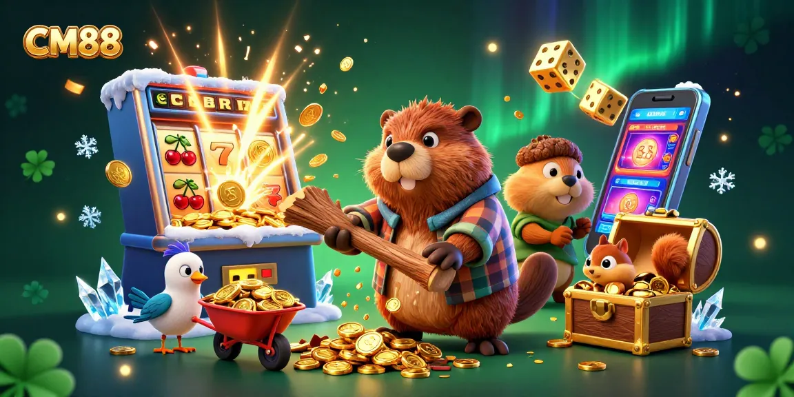 Spin and win big with CM88's vibrant casino scene featuring gold coins galore!