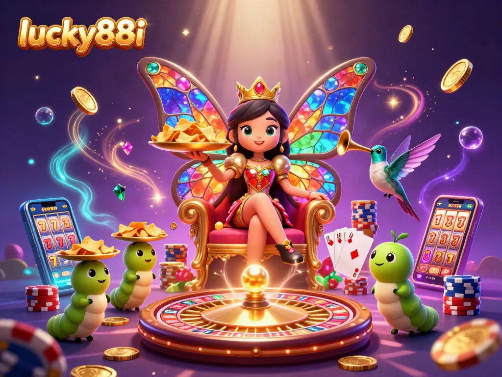 Experience thrilling gaming excitement with lucky88i, featuring a vibrant 3D casino scene.