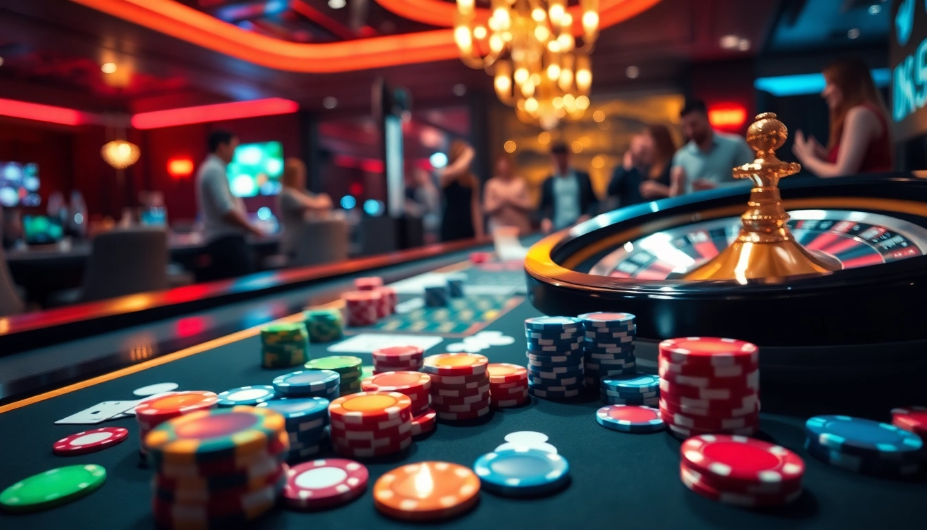 Players engaging in high-stakes poker at OK 365's luxurious casino table.