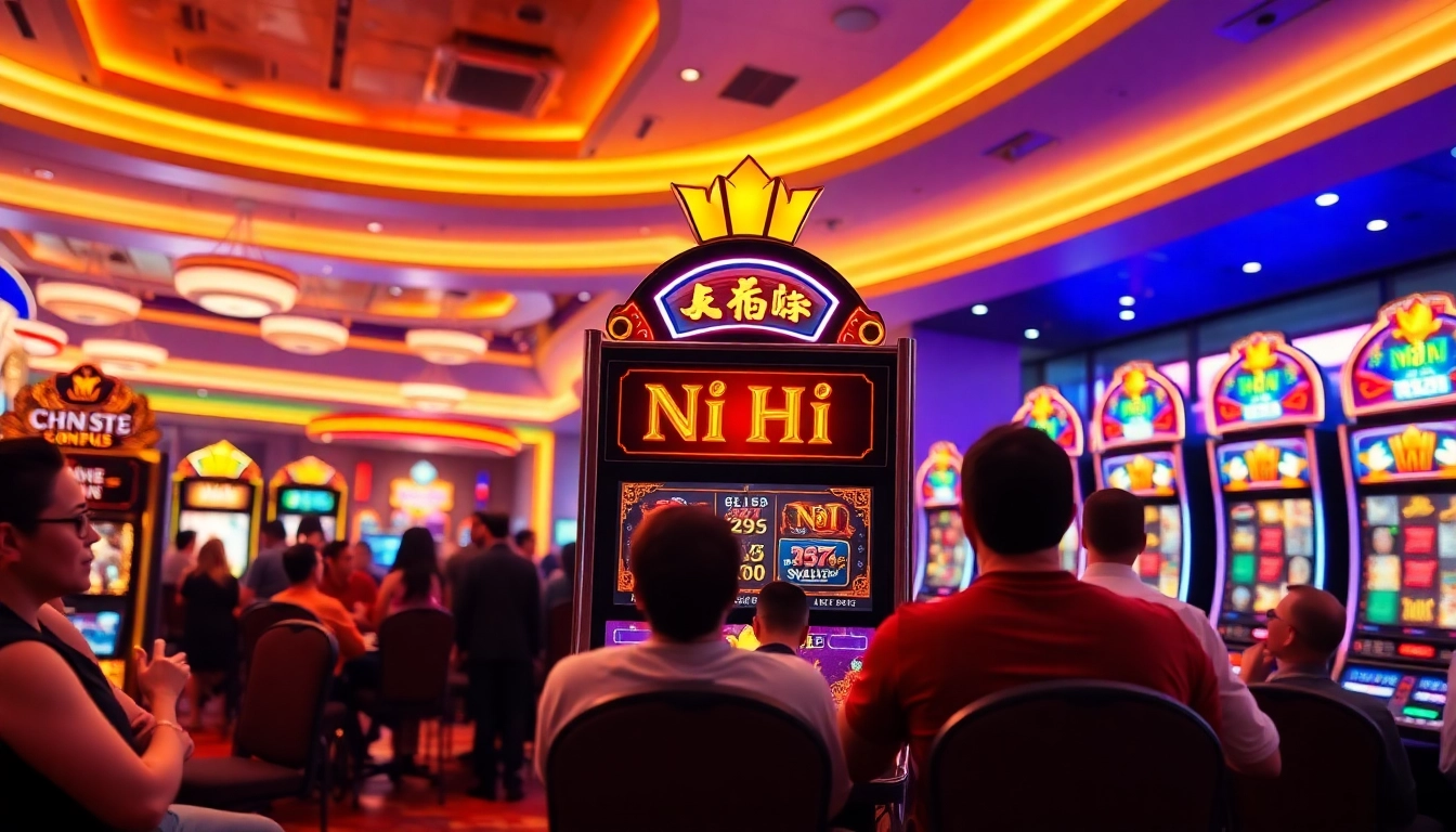 Nổ Hũ slot machine attracting players with vibrant lights and engaging graphics.