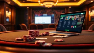 Experience the thrill of online gambling with ca khia tv, featuring a stylish poker setup and engaging interface.