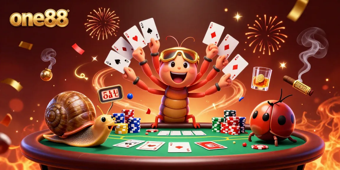 Experience thrilling gameplay at one88 with an exciting scene of a dealer and players engaged in a lively poker game.