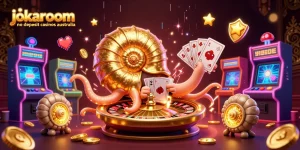 Experience excitement with jokaroom no deposit casinos australia, vibrant 3D gaming illustration showcasing casino adventure.